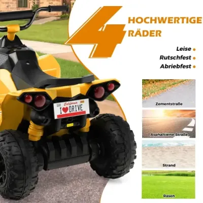 Elektrická dětská čtyřkolka 12V s rychlostí 2,2/4,3 KM/H & Klakson, hudba & LED světla elektrická quad zelená