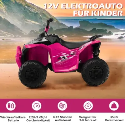 Elektrická dětská čtyřkolka 12V s rychlostí 2,2/4,3 KM/H & Klakson, hudba & LED světla elektrická quad zelená