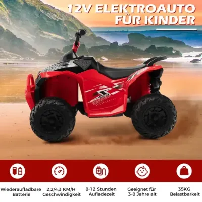 Elektrická dětská čtyřkolka 12V s rychlostí 2,2/4,3 KM/H & Klakson, hudba & LED světla elektrická quad zelená