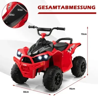 Elektrická dětská čtyřkolka 12V s rychlostí 2,2/4,3 KM/H & Klakson, hudba & LED světla elektrická quad zelená