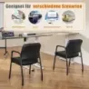 Sada konferenčních židlí 2 čalouněných židlí pro návštěvníky s područkami a kovovým rámem 58 x 56 x 81 cm černá