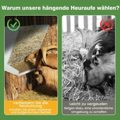 2v1 napáječka na seno a obilí vyrobená z pozinkovaného kovu s nastavitelnou vzdáleností a síťovinou