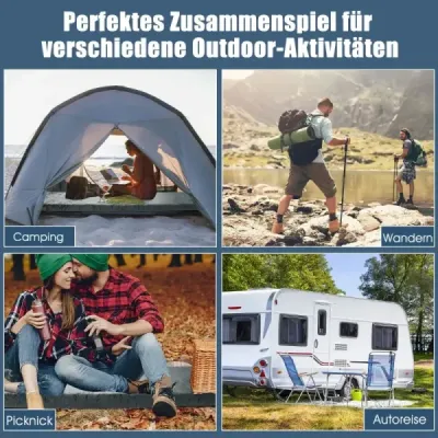 Karimatka Camping Memory Foam Camping Matrace Lehká karimatka s flanelovým potahem 183 x 62,5 x 6,5 cm šedá