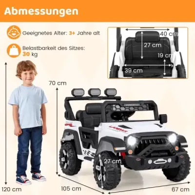 Dětské elektrické autíčko s 2,4G dálkovým ovládáním & USB & Light & Music 12V Dětské auto Jeep Car červené