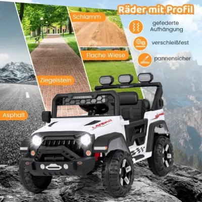 Dětské elektrické autíčko s 2,4G dálkovým ovládáním & USB & Light & Music 12V Dětské auto Jeep Car červené