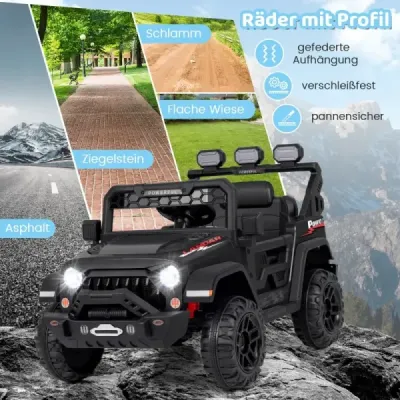 Dětské elektrické autíčko s 2,4G dálkovým ovládáním & USB & Light & Music 12V Dětské auto Jeep Car červené