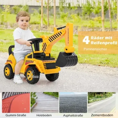 Dětský bagr s nastavitelnou lopatkou a úložným prostorem pod sedadlem Rypadlo s ochranou špičky