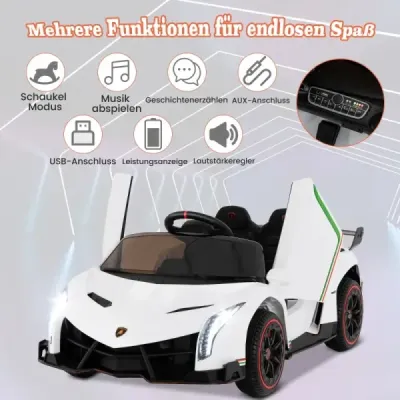 Dětské elektrické auto Lamborghini s dálkovým ovládáním a LED světlomety a klaksonem a hudbou Dětské auto růžové