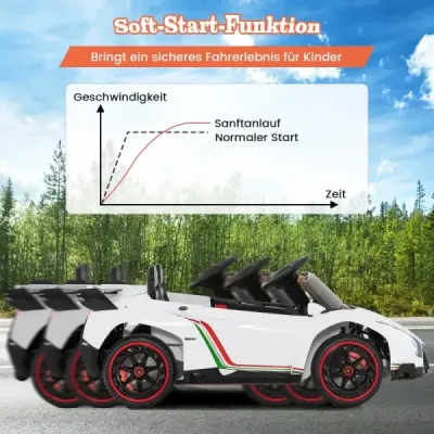 Dětské elektrické auto Lamborghini s dálkovým ovládáním a LED světlomety a klaksonem a hudbou Dětské auto růžové