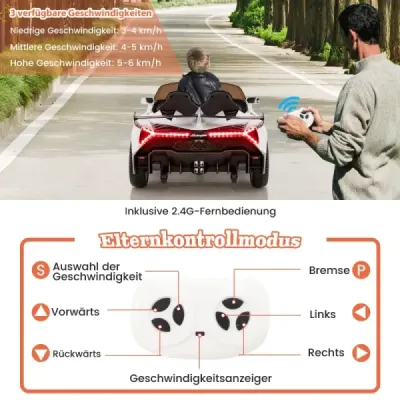 Dětské elektrické auto Lamborghini s dálkovým ovládáním a LED světlomety a klaksonem a hudbou Dětské auto růžové