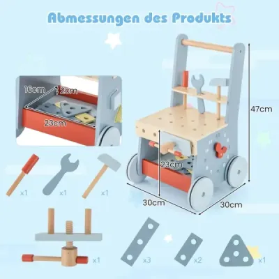 Nářadí 2 v 1 Baby Walker s víceúčelovým centrem a spodním úložným prostorem