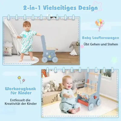 Nářadí 2 v 1 Baby Walker s víceúčelovým centrem a spodním úložným prostorem