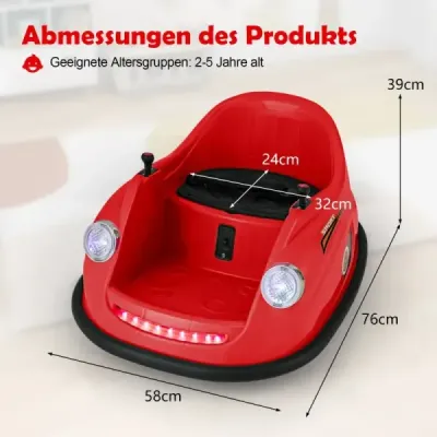 12V Auto Dětské elektrické nárazníkové auto s dálkovým ovládáním LED světla Hudební modrá