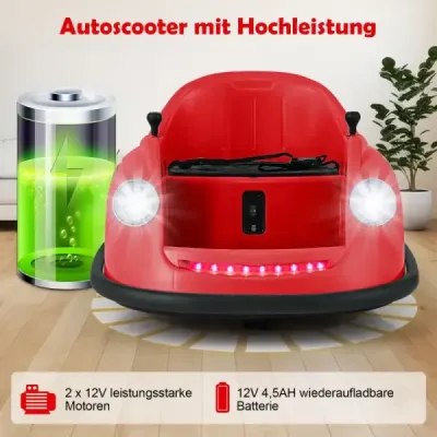 12V Auto Dětské elektrické nárazníkové auto s dálkovým ovládáním LED světla Hudební modrá