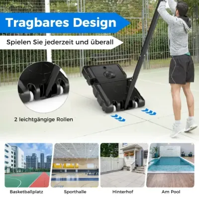 Outdoor Basketball Hoop 135/143-305 cm Výškově nastavitelný basketbalový stojan se 2 kolečky