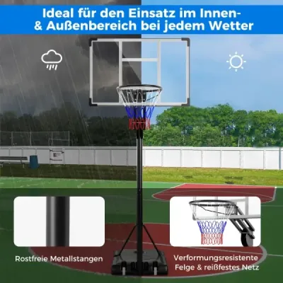 Outdoor Basketball Hoop 135/143-305 cm Výškově nastavitelný basketbalový stojan se 2 kolečky