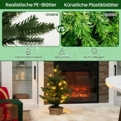 48 cm malý vánoční stromek rozsvícený mini vánoční stromek pro domácí kancelář