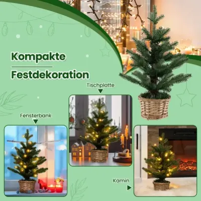 48 cm malý vánoční stromek rozsvícený mini vánoční stromek pro domácí kancelář