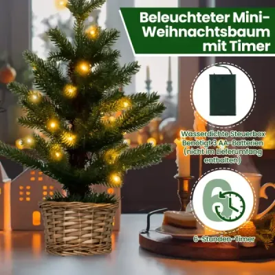 48 cm malý vánoční stromek rozsvícený mini vánoční stromek pro domácí kancelář