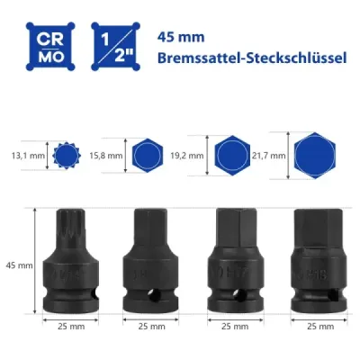 16dílná sada ocelových nástrčných klíčů s pouzdrem a 1/2” unášecím klíčem, oranžová