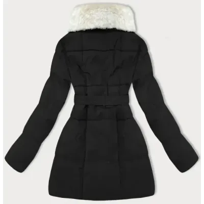 Dámská bunda s kožíškem MODA9165 černá