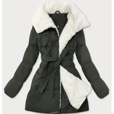 Dámská bunda s kožíškem MODA9165 army