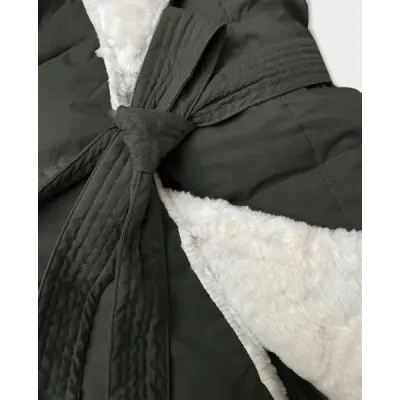 Dámská bunda s kožíškem MODA9165 army
