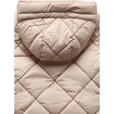 Přechodná dámská bunda z kapucí Libland MODA7735 béžová