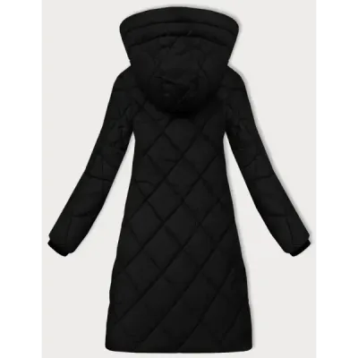 Tenčí dámská zimní bunda z kapucí Libland MODA7735 černá