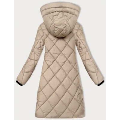 Přechodná dámská bunda z kapucí Libland MODA7735 béžová
