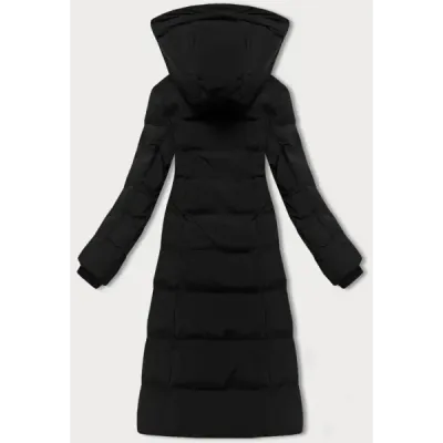 Dlouhá dámská zimní bunda ke kolenům MODA3232 černá