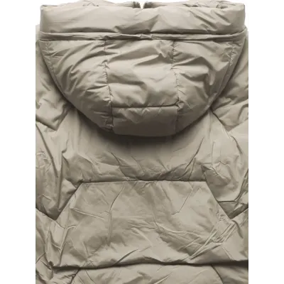 Dámská tenčí zimní bunda s kapucí LHD MODA4585 béžová