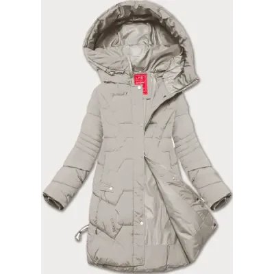 Dámská tenčí zimní bunda s kapucí LHD MODA4585 béžová