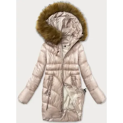 Dámská zimní bunda s ozdobnými kapsami S\'west MODA8259 perlovorůžová