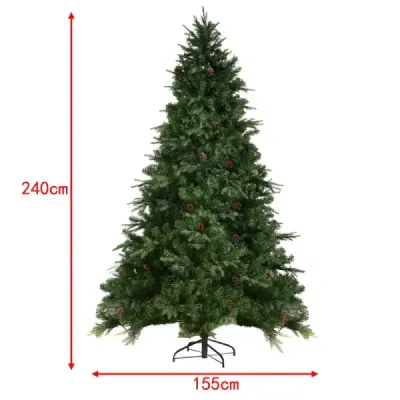 Umělý vánoční stromek s LED pohádkovými světly Vánoční stromek 210/225/240 cm Zelená-240 cm