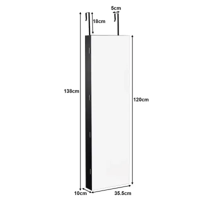 Šperkovnice nástěnná zrcadlová s LED osvětlením zrcadlová skříňka 120 x 35,5 x 10 cm černá/bílo-černá