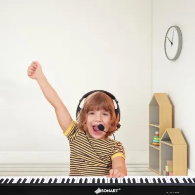Digital Piano Keyboard 88 kláves Přenosný elektronický hudební nástroj Dětský klavír Dětský klavír Černý
