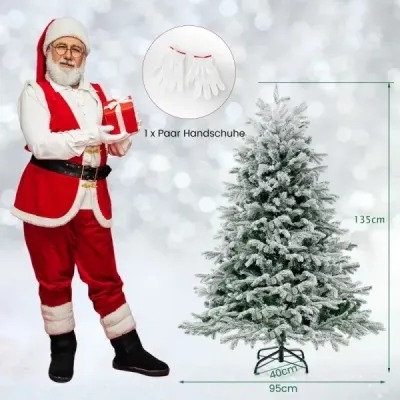 146 cm umělý vánoční stromek se sněhem a 688 smíšenými větvičkami vánoční stromek