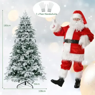 180 cm umělý vánoční stromek se světly a 260 LED diodami v teplé bílé