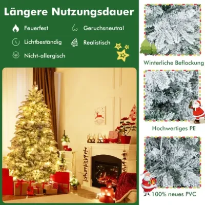 180 cm umělý vánoční stromek se světly a 260 LED diodami v teplé bílé