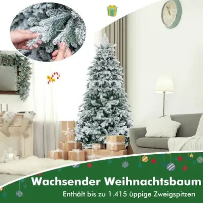 180 cm umělý vánoční stromek se světly a 260 LED diodami v teplé bílé