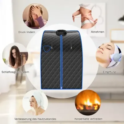 3L 1000W mini parní sauna s funkcí mlha Domácí sauna 78 x 87 x 101 cm Černá