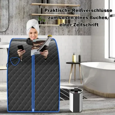 3L 1000W mini parní sauna s funkcí mlha Domácí sauna 78 x 87 x 101 cm Černá