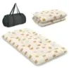 Costway 90 x 200 cm Japanische Futon Matratze mit Waschbarem Bezug &amp; Tragetasche Tatami-Matte Braunbär
