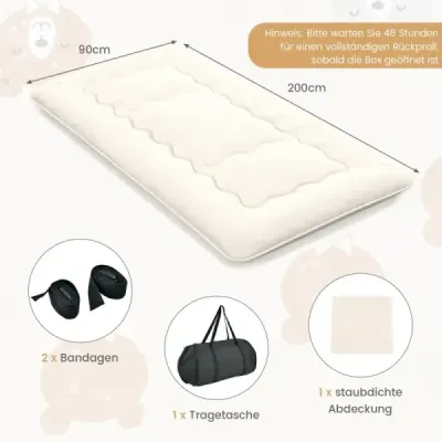 Japonská futonová matrace Tatami Mat Matrace na podlahu skládací matrace s pratelným potahem Béžová 200 x 90 x 10 cm