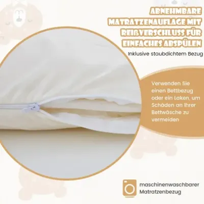 Japonská futonová matrace Tatami Mat Matrace na podlahu skládací matrace s pratelným potahem Béžová 200 x 90 x 10 cm