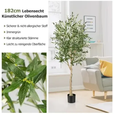 Umělé olivovníky s 1296 listy a 72 plody Olivové rostliny 182 cm