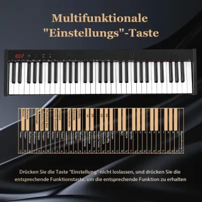 Přenosná elektronická klávesnice s 61 klávesami a stojanem a židlí Elektrické piano Digitální klávesnice