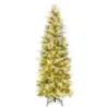 190 cm umělý vánoční stromek se světly a sněhem Umělý vánoční stromek pro domácnost Green+White