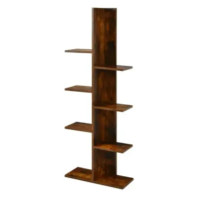 Knihovna ve tvaru stromu s 8 policemi Volně stojící kancelářský regál 50 x 20 x 141 cm Hnědý